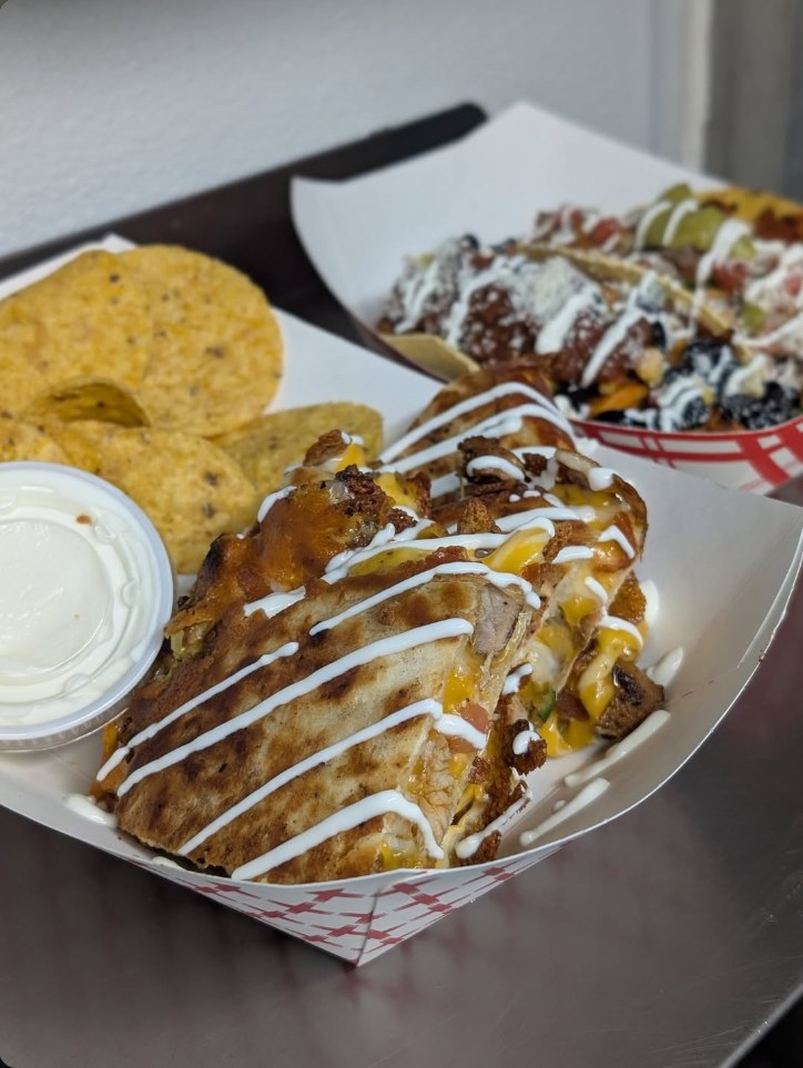 BLZN dillas and loaded nachos